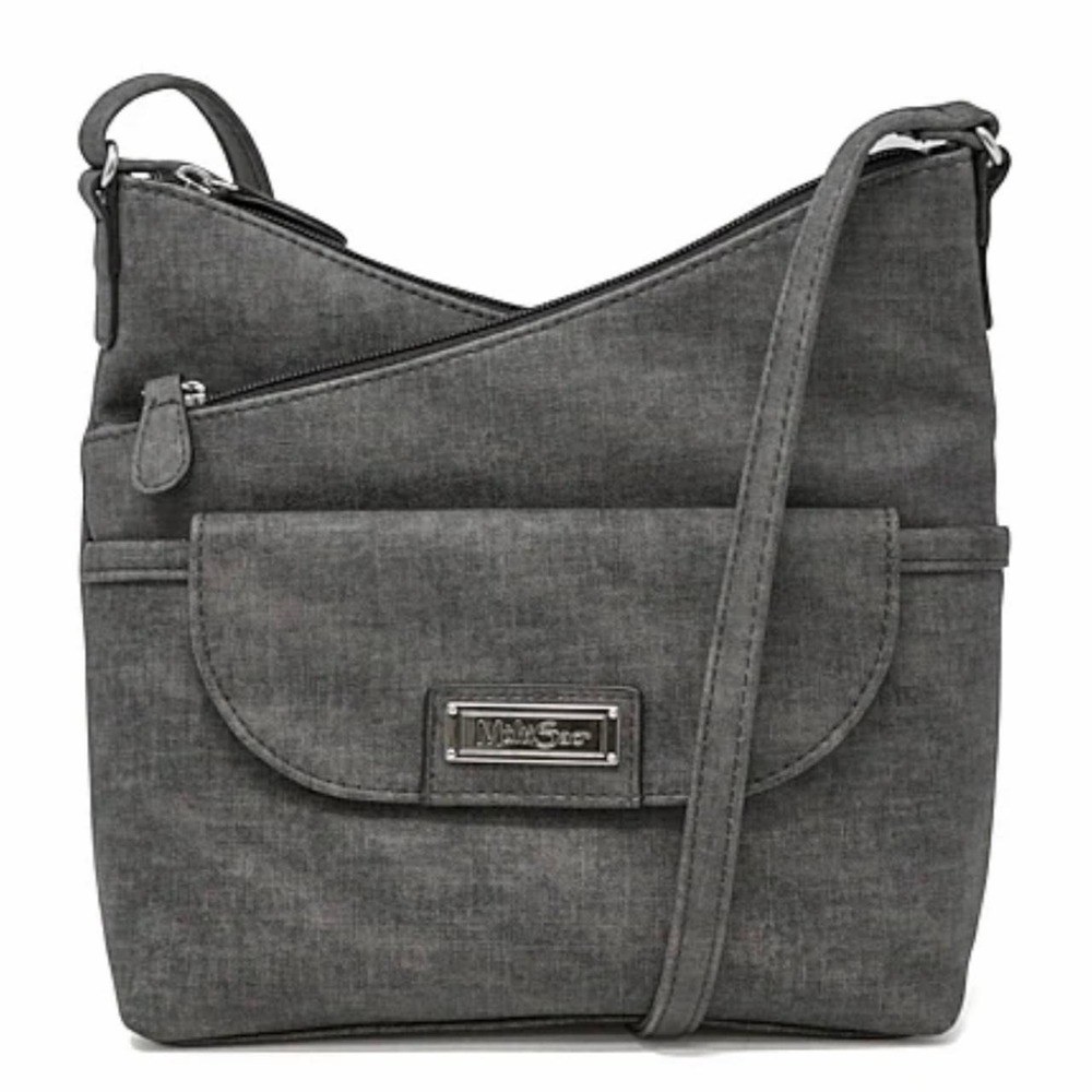MultiSac Vista Crossbody Bag in Gray Fall Boho with magnetic front pocket